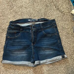Wallflower Blue Stretchy Jean Shorts High Rise size 13 (juniors)
